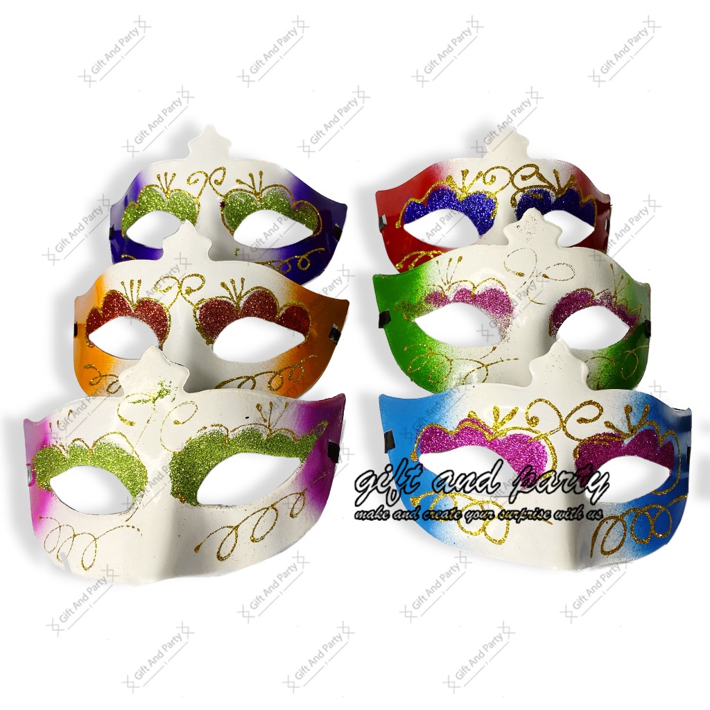 Topeng Party Halloween Gradasi Glitter / Topeng Pesta Gradasi Glitter / Topeng Party Mask / Topeng P