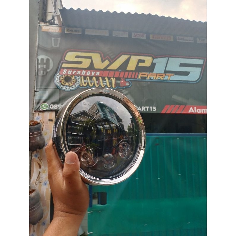 Lampu Tiger Revo Tiger Barong Set Lampu Daymaker 7 Inchi 19 LED