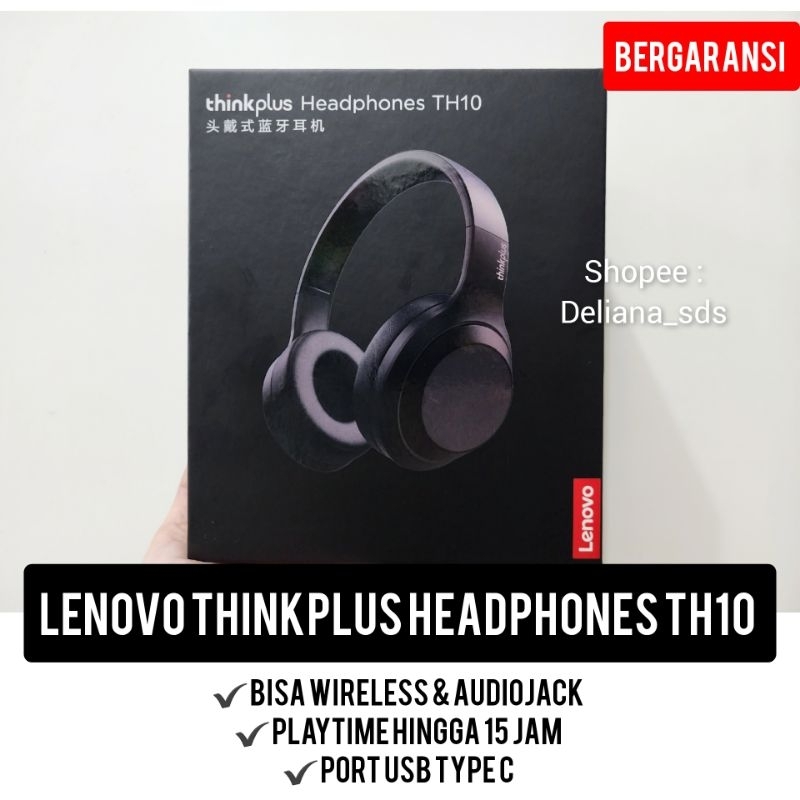 Lenovo Thinkplus TH10 - Headphone Bluetooth In-ear Beige 40mm Driver, 15 Jam Baterai