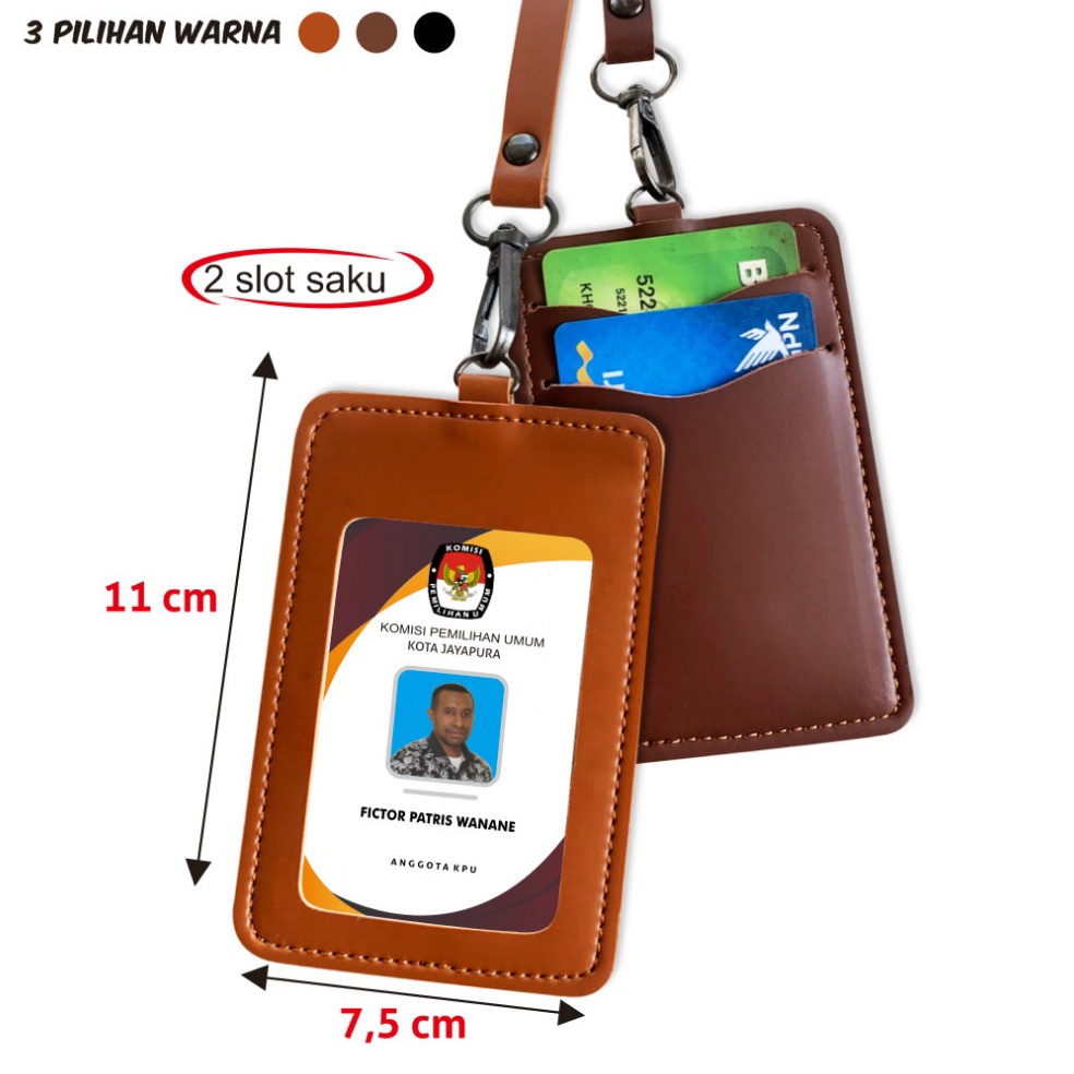 

Model Limited Name Tag ID Card Kulit Holder Name Tag Lanyard Kulit 2 Slot Kartu ID Card Kulit Termurah