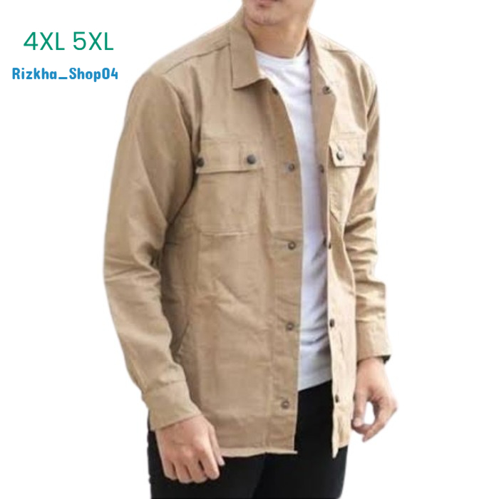 Rizkha shop04 Jaket semi Parka Pria Baby Canvas TR Jumbo 4XL 5XL