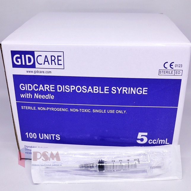 Pusat Terbaru  GIDCARE Disposable Syringe with Needle 5cc  Spuit 5ml