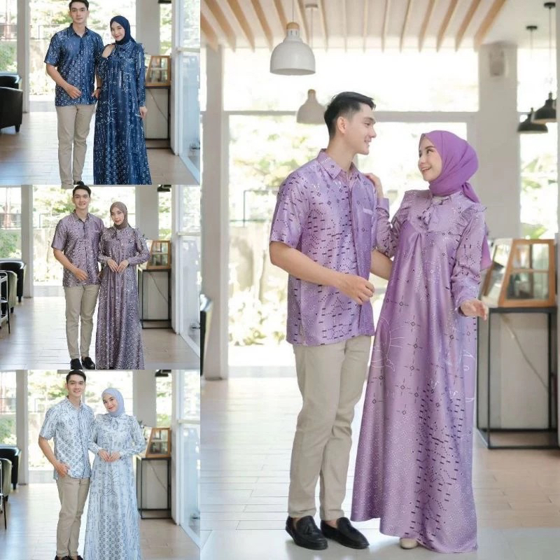 Couple Keluarga Silky Terbaru Baju Muslim Pasangan Ayah Ibu Dan Anak Set Pakaian Couple Keluarga Mod
