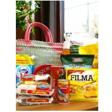 Tas lurik anyaman Tas keranjang anyaman Tas belanja Tas L BESAR