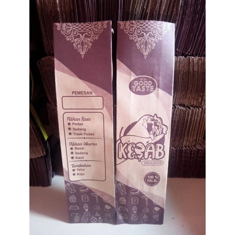 

KERTAS BUNGKUS KEBAB PAPER CRAFT 27x7 CM | BUNGKUS KEBAB MURAH