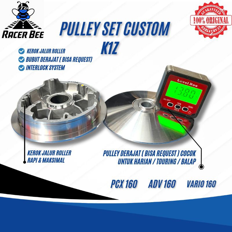 Rumah Roller PCX Pulley Custom 1 Set Bubut Kerok Jalur Ubah Derajat Part Original K1Z PCX 160 ADV 16