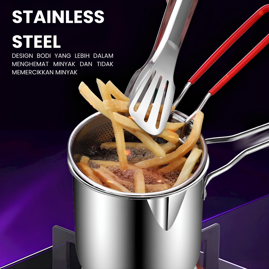 Panci penggoreng mini berbahan stainless steel khusus untuk kentang goreng