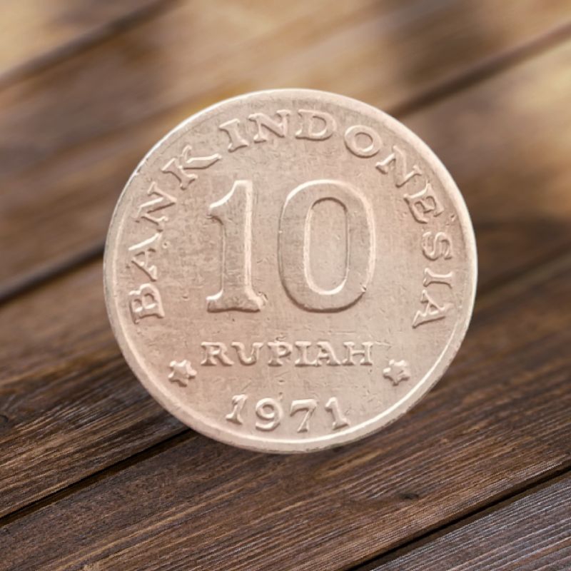 Koin kuno 10 Rupiah kancing 1971