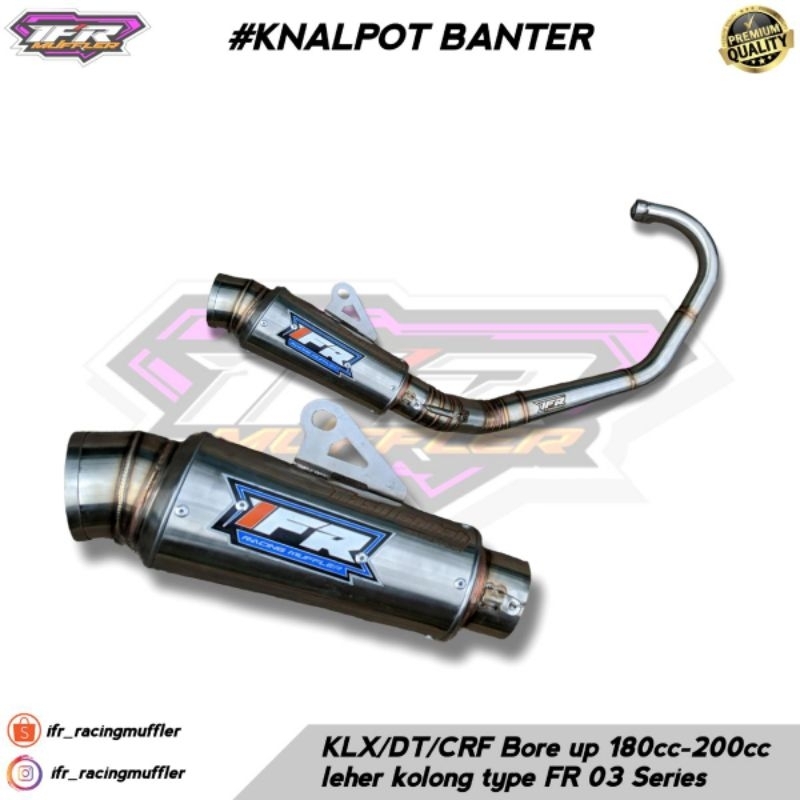 knalpot KLX/D TRACKER/CRF STANDAR-BORE UP Leher kolong original IFR type FR 03 SERIES