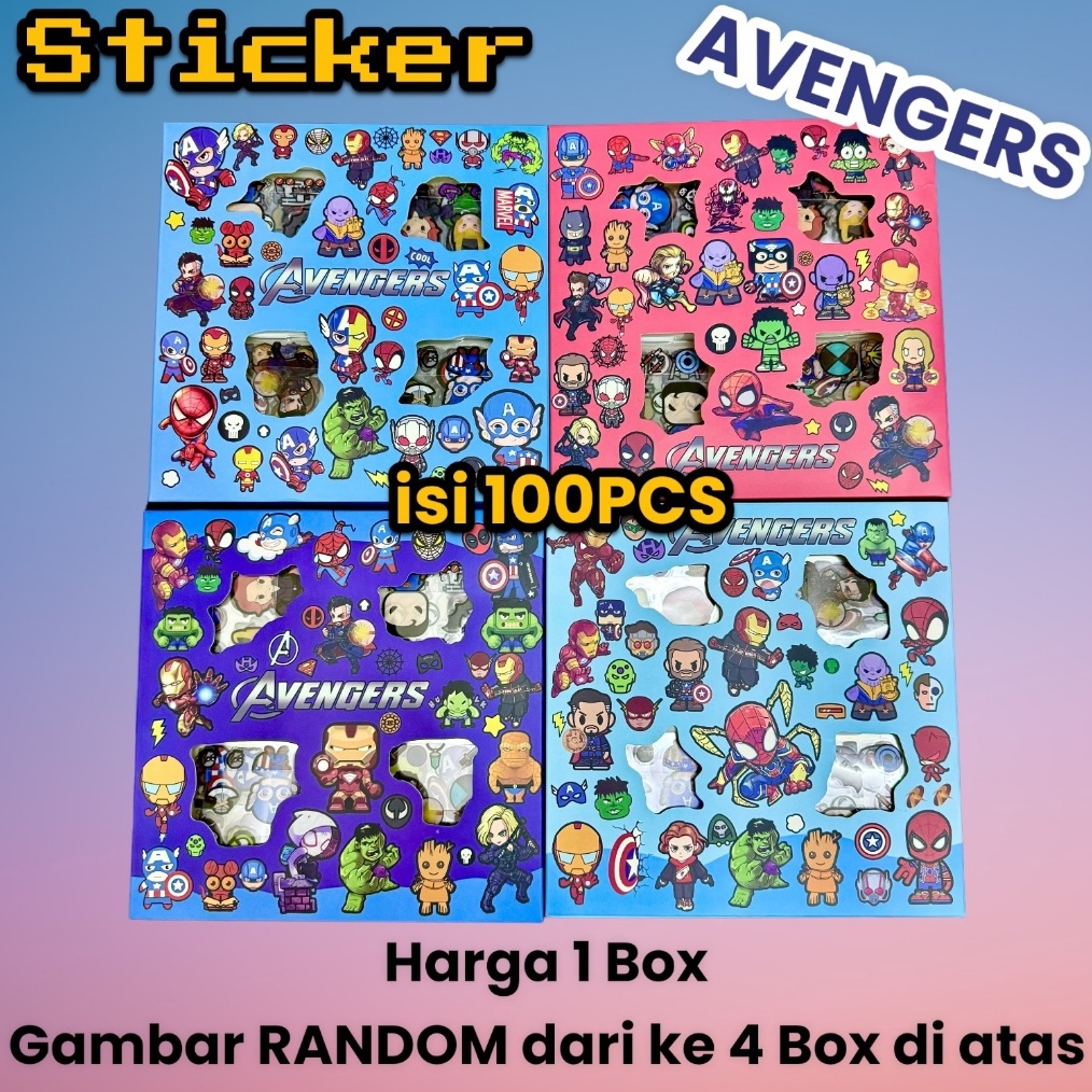 

Promo Pelanggan Baru Sticker NONO AVENGER Superhero Stiker anak cowo spiderman ironman hulk isi 1Pcs A119