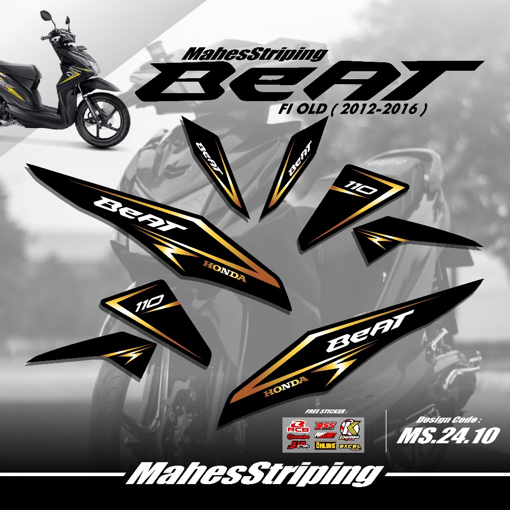 Striping Beat FI OLD Terbaru MS G.24.10 - Sticker Variasi Beat FI OLD 2012 2013 2014 2015 2016 Stike