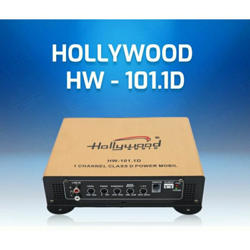 Power Monoblock HOLLYWOOD AUDIO HW-101.1D Class D 12 Volt Amplifier Subwofer Subwoofer 1 Channel Mon