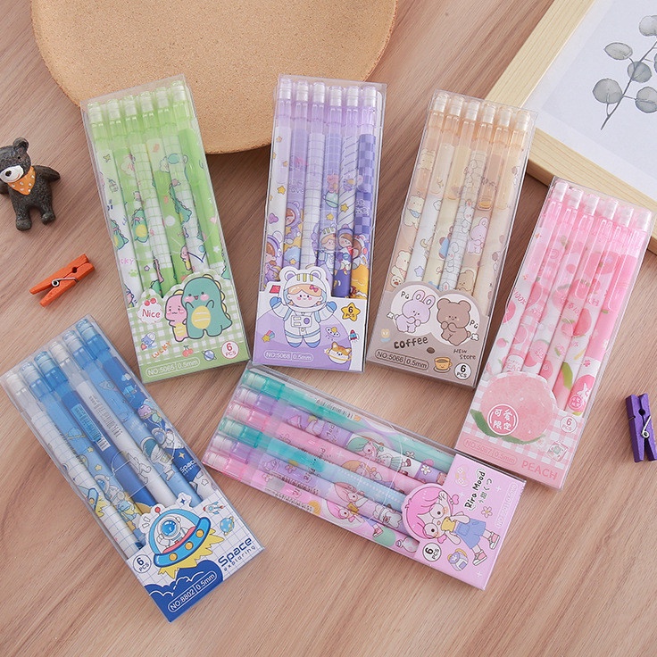 

Stock Update 1 SET 6PCS PENSIL MEKANIK 5 MM DAN PENGHAPUS GAMBAR KARTUN LUCU PENSIL MEKANIK KARAKTER KARTUN