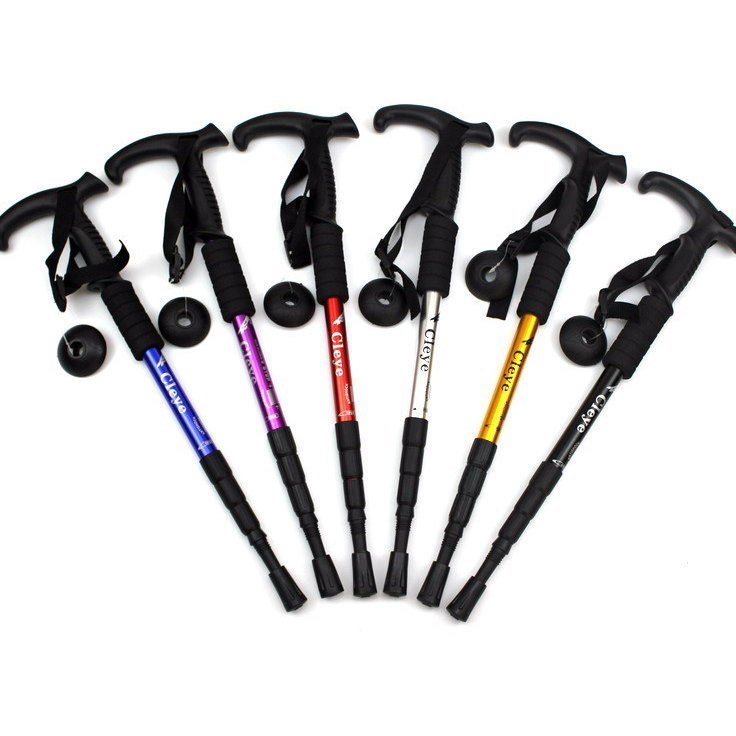 Diskon Terviral  Tongkat Trekking Tongkat Lipat Besi Alat Bantu Jalan Lansia Hiking