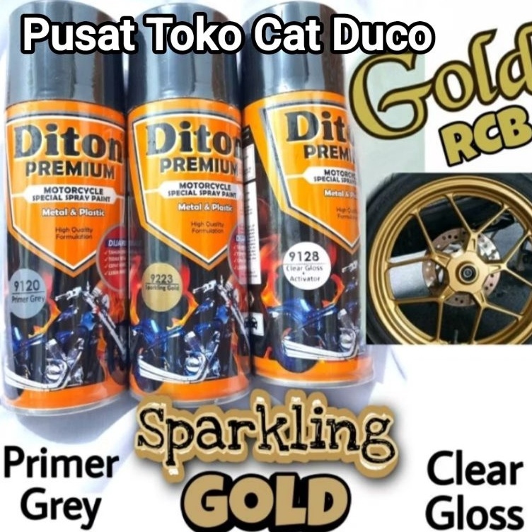 Potongan Harga Cat Pylox Diton Premium Sparkling Gold Isi 391291239128 paket RCB Gold Diton premium 