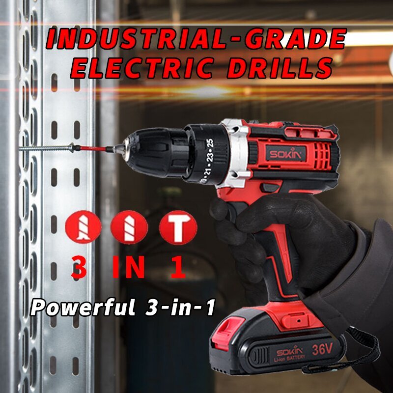 RB BISA COD Mesin bor baterai 36VF / Baterai bor/10mm Bor 2baterai/Bor baterai murah