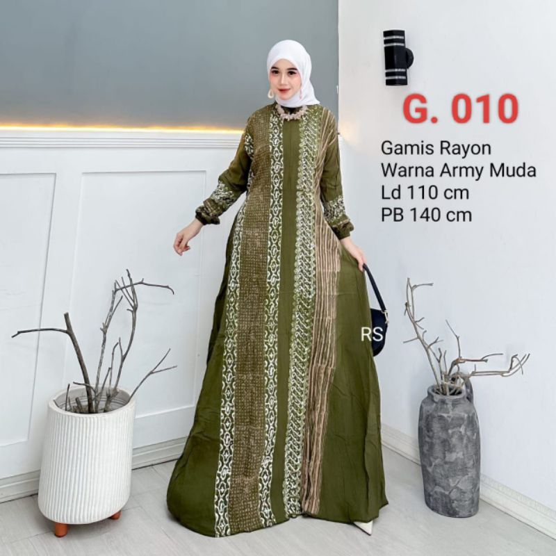 gamis twil rayon ORI terbaru kekinian motif batik cap
