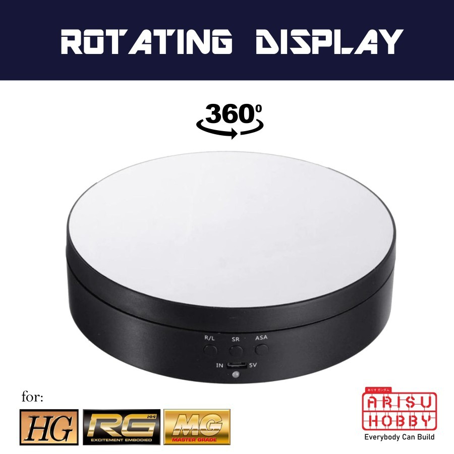 Turntable Rotating Display Stand Base Putar 360 Gundam Gunpla 3 Speed
