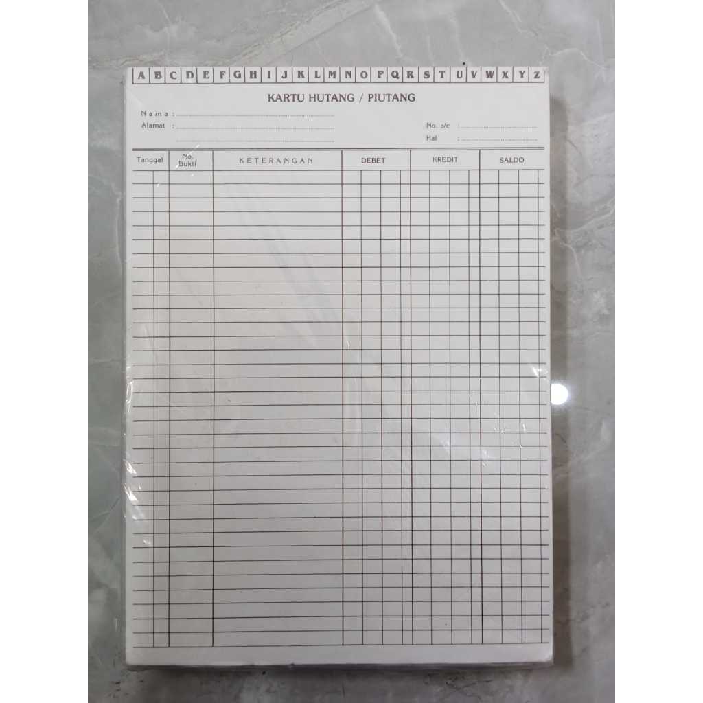 

KARTU HUTANG / PIUTANG BESAR - PUTIH ( 1 PACK 100 LEMBAR)