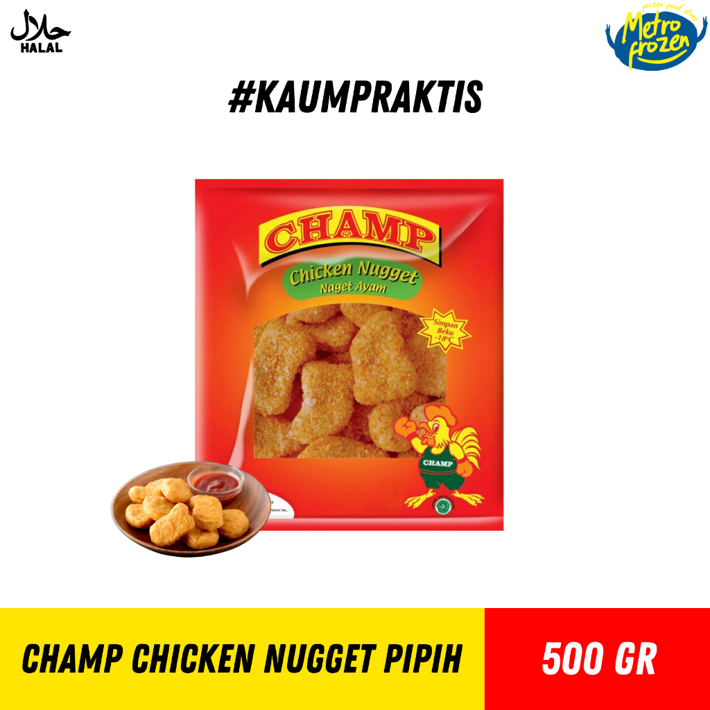 

CHAMP Chicken Nugget Pipih & Stick 500gr