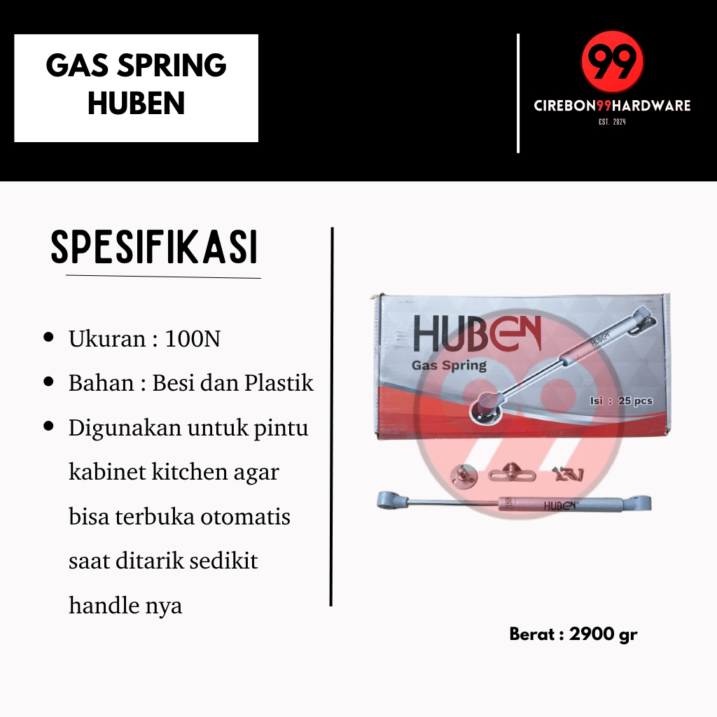 Gas Spring Huben 100N Gas Spring Hidrolik