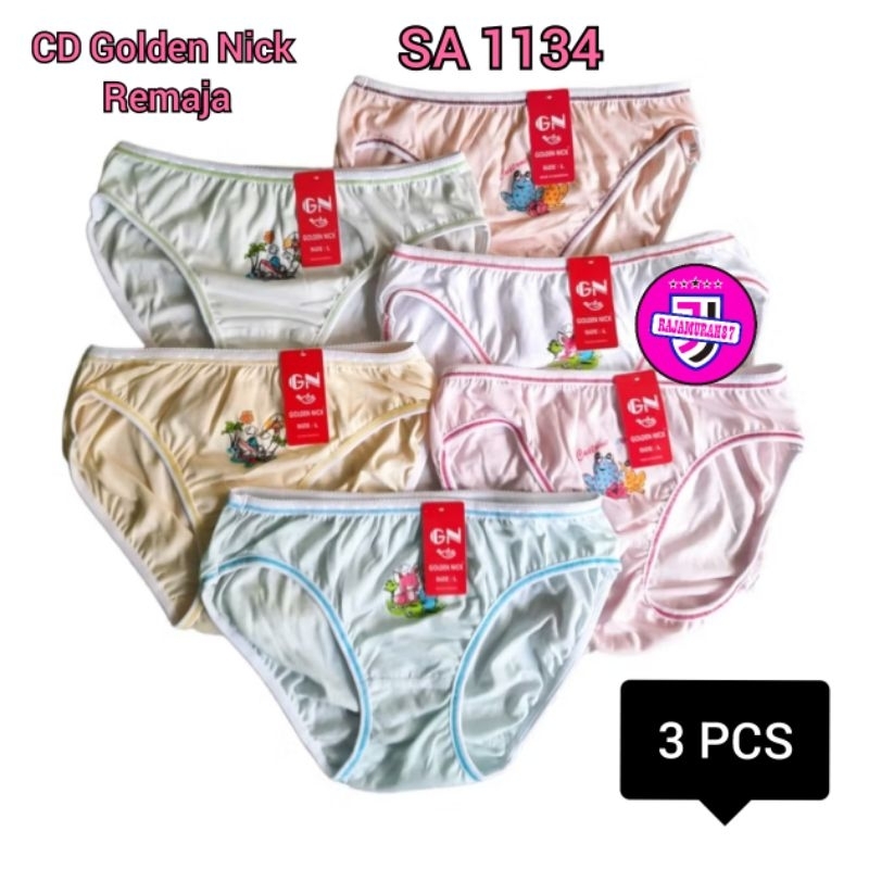 ( 3PCS ) CD Golden Nick SA 1134 • Celana Dalam Cewek Remaja • Golden Nick