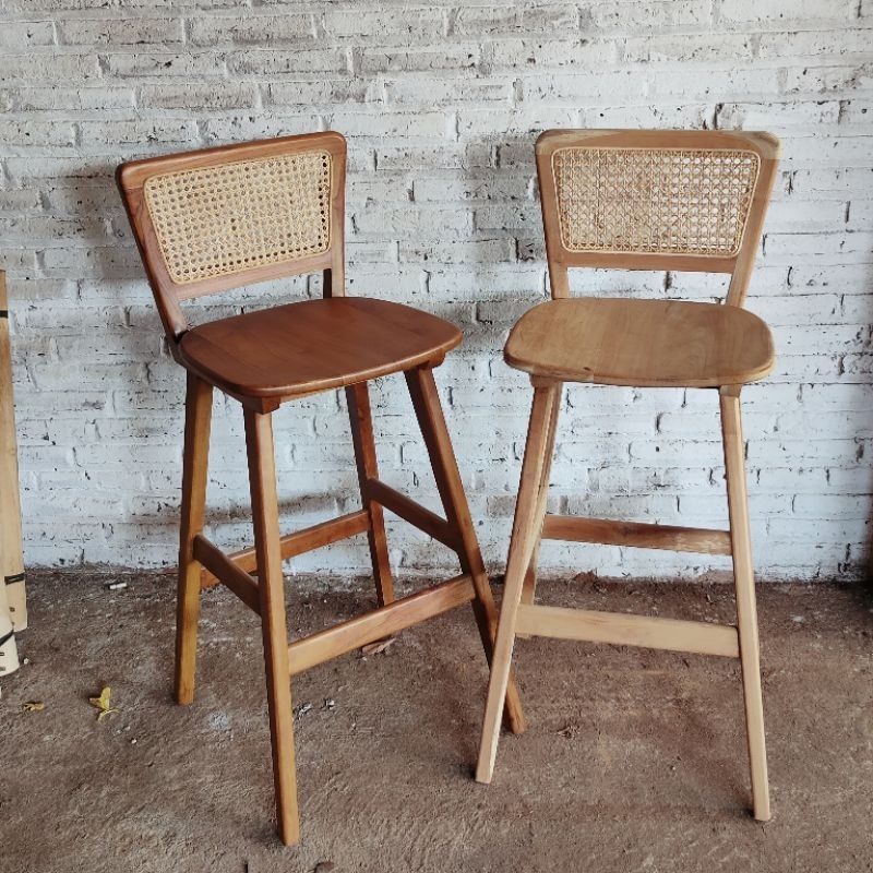 Barstool || Kursi Bar Jati Rotan || Kursi Bar Modrn