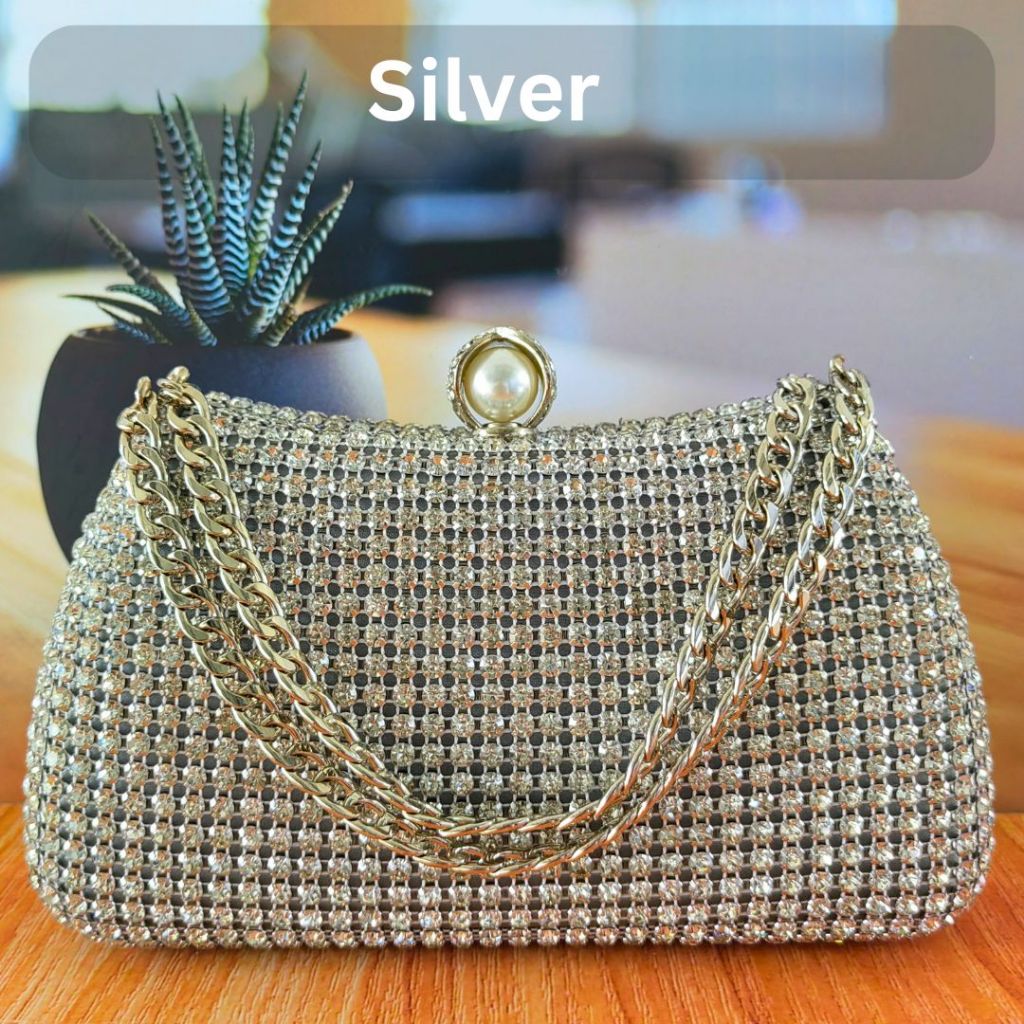 Tas Pesta Kristal Mewah Elegan Tas Cantik Pesta Kondangan Import Kekinian Tas Wanita Elegan 888821-3