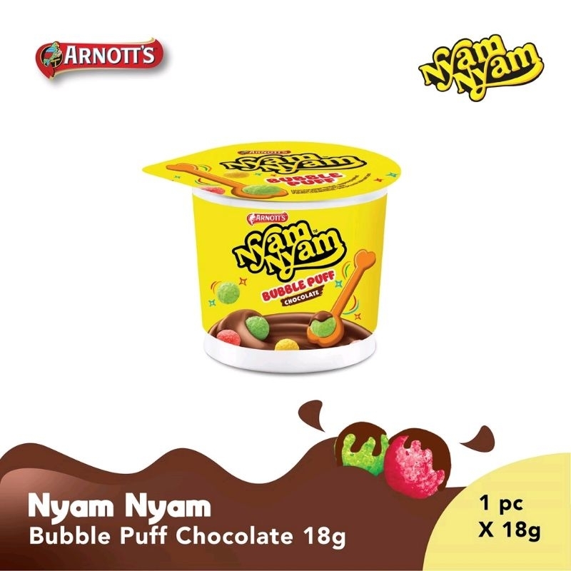 

Nyam Nyam Bubble Puff 18gr Chocolate Arnotts NyamNyam