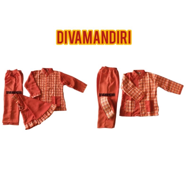 Seragam Muslim Anak PAUD/TK Kotak Polos | Seragam Muslim Anak PAUD/TK