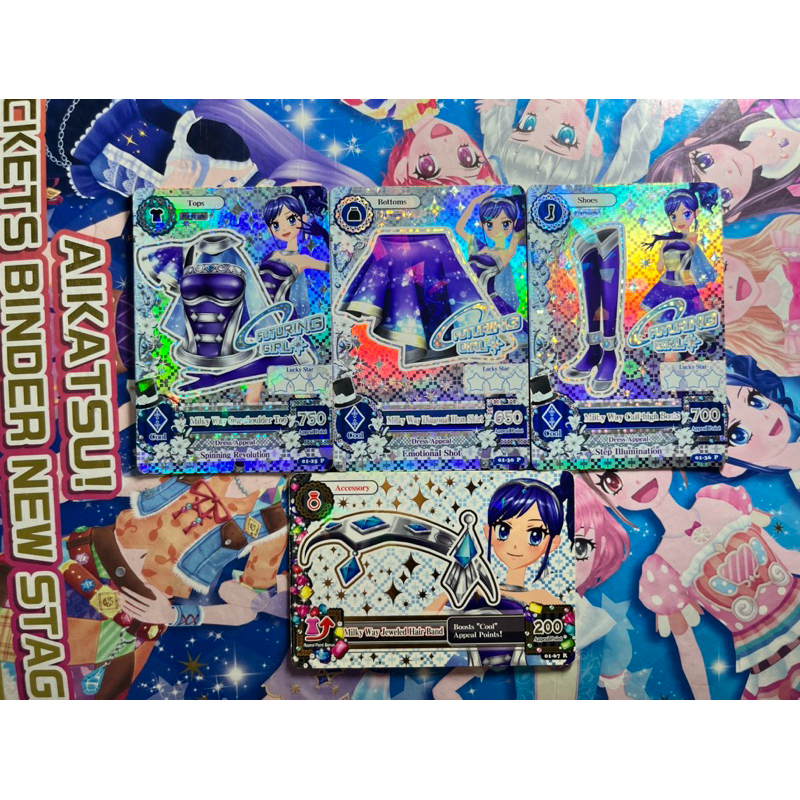 Kartu Aikatsu Milky Way Premium Coord Aoi Kiriya Futuring Girl Rare Langka Premi Murah Set Coord Coo