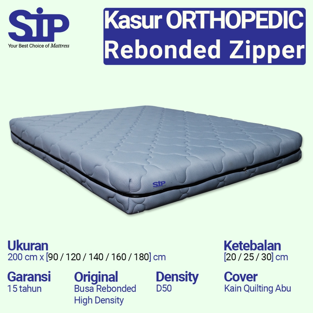 Kasur REBONDED / ORTHOPEDIC Kasur Kesehatan Zipper High Density (KHUSUS JABODETABEK)