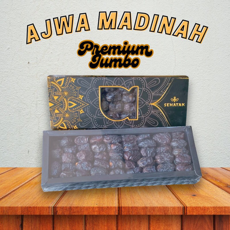 

Kurma Ajwa Jumbo Premium Asli Saudi Madinah 500gr Sehatak