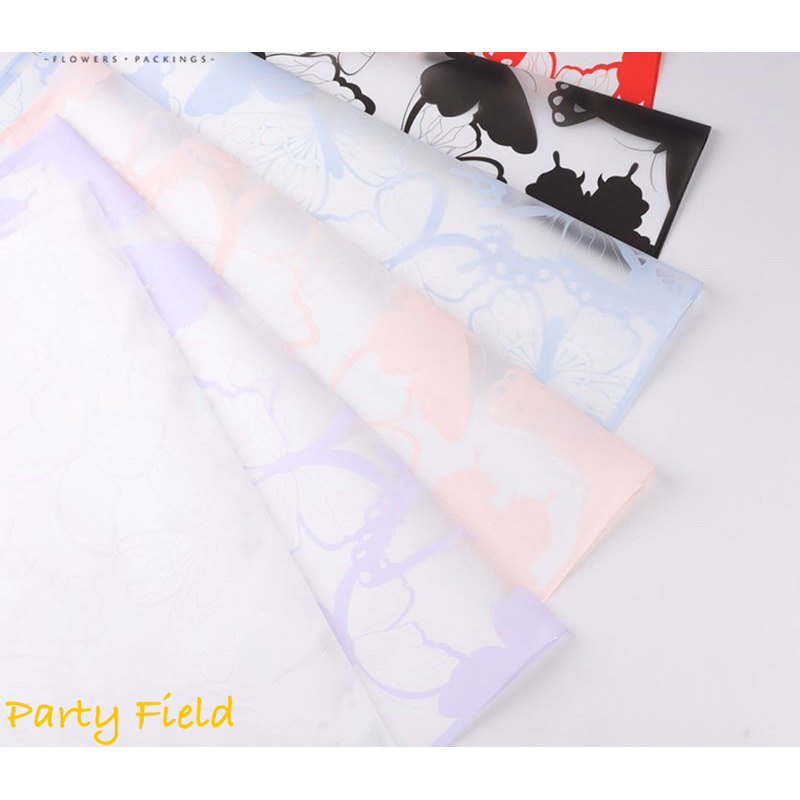 

[1PAK/20PCS] HDWMZ kertas buket bunga motif kupu kupu / Flower bouquet wrapping paper