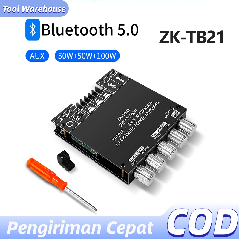 ZK-TB21/ZK-502MT/TDA7498E Bluetooth 5.0 Amplifier Board 50Wx2+100W Bluetooth Amplifier Class D 2.1CH
