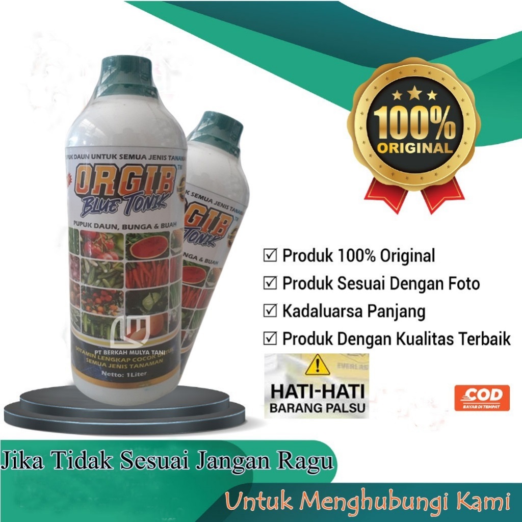 Orgib Blue Tonik Pupuk NPK Cair Untuk Cabe Padi Jagung Sawit Sayuran Dan Buah 1 Liter