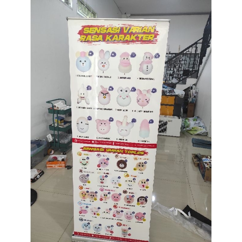 

cetak roll up rollup banner ukuran 85x200