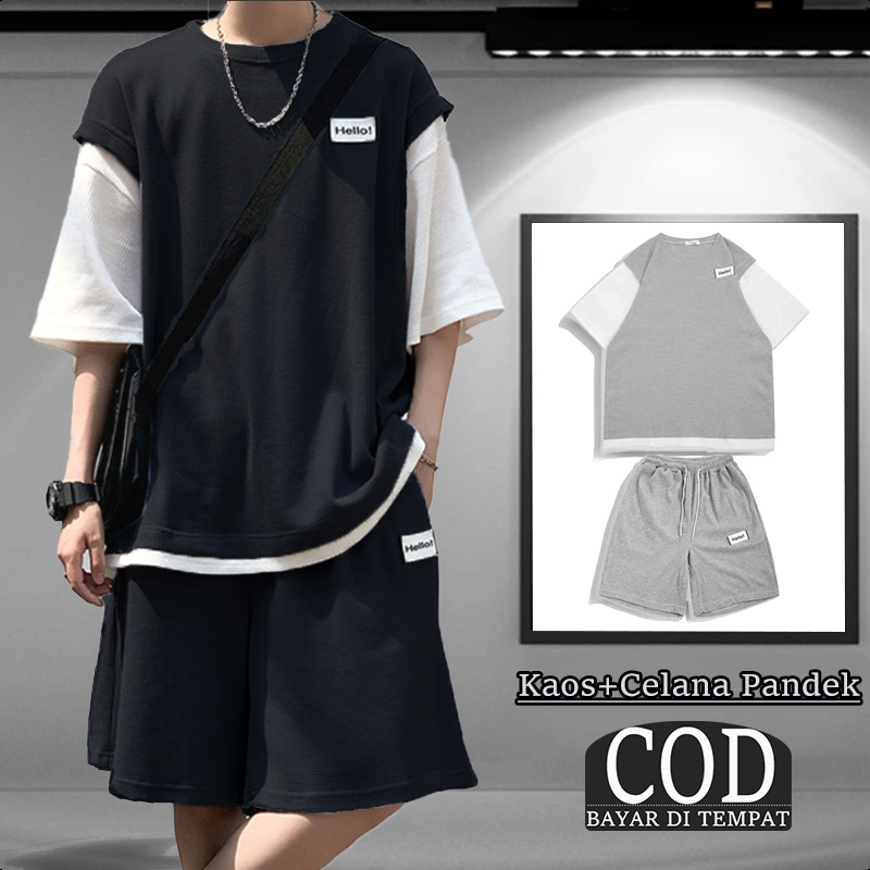 Baju Setelan Pria Korea Outfit Tomboy Oversize Baju Korea Cowok Baju Korean Style Setelan Satu Pria