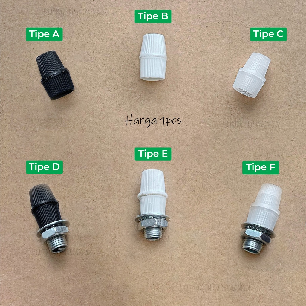 Ikatan kabel pendek jepitan mur + drat as + mur ring tajam baut sparpart sepasang lampu gantung kop 
