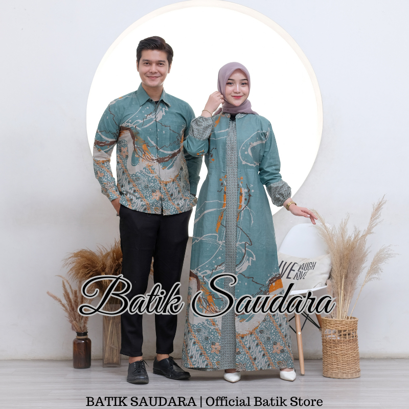 Gamis Couple Keluarga Batik Saudara Baju Muslim Wanita Model Bolero Fashion  Motif Seno Kawung