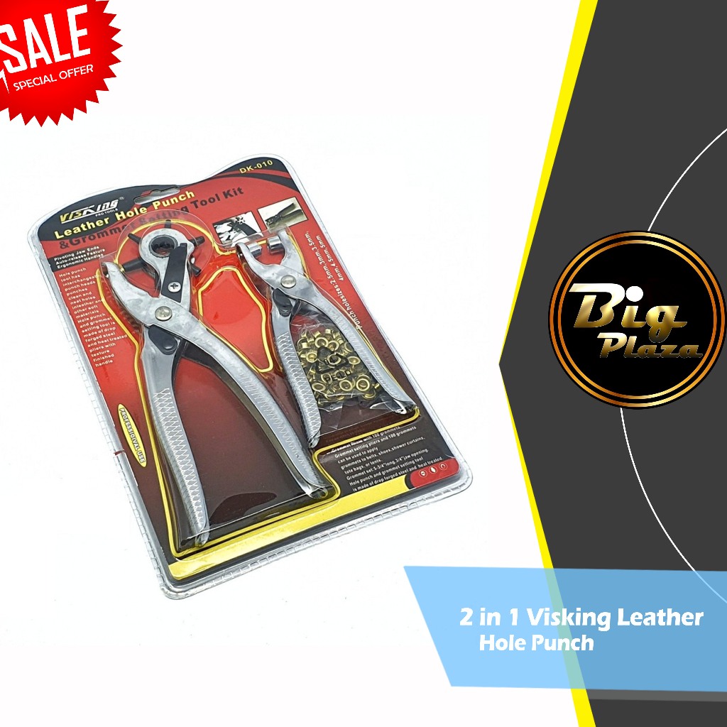

2 in 1 Visking Leather Hole Punch - Pelubang Kulit Sabuk Dll 0838