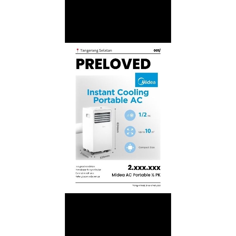 Midea AC Portable ½ PK