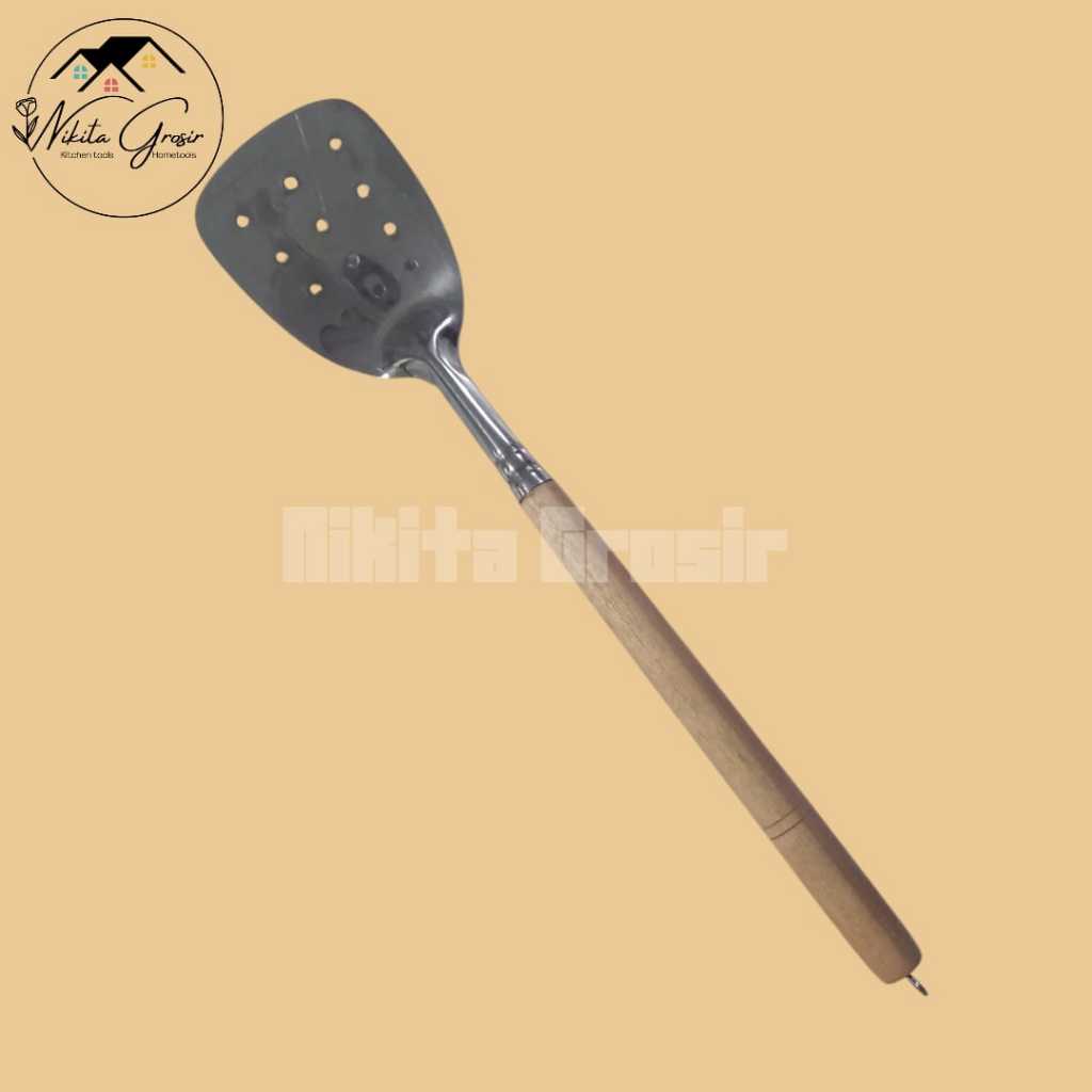 (Mita) Susuk Susruk Spatula Kayu Lubang / Susuk Stainless Kayu