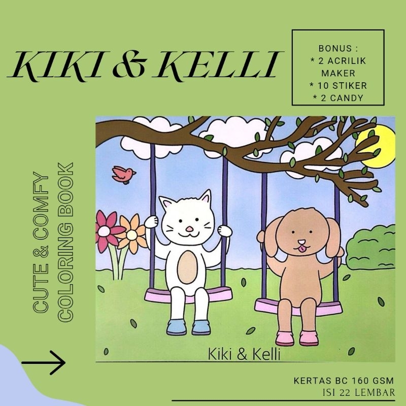 

(22 lmbr) Buku Mewarnai Kiki & Kelli Cute & Comfy Coloring Book