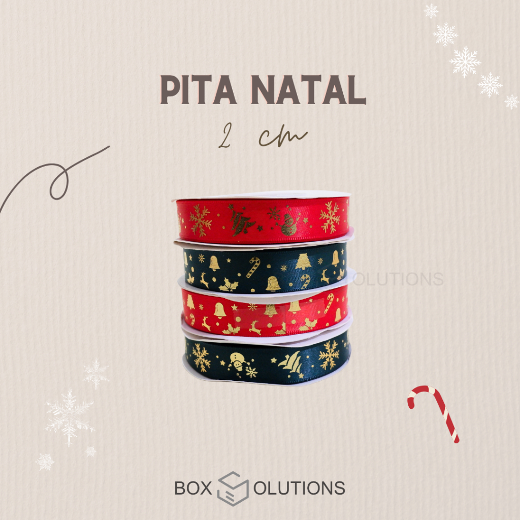 

Pita Natal Christmas Merah/Hijau / Pita Hampers X-mas / Pita Merry Christmas