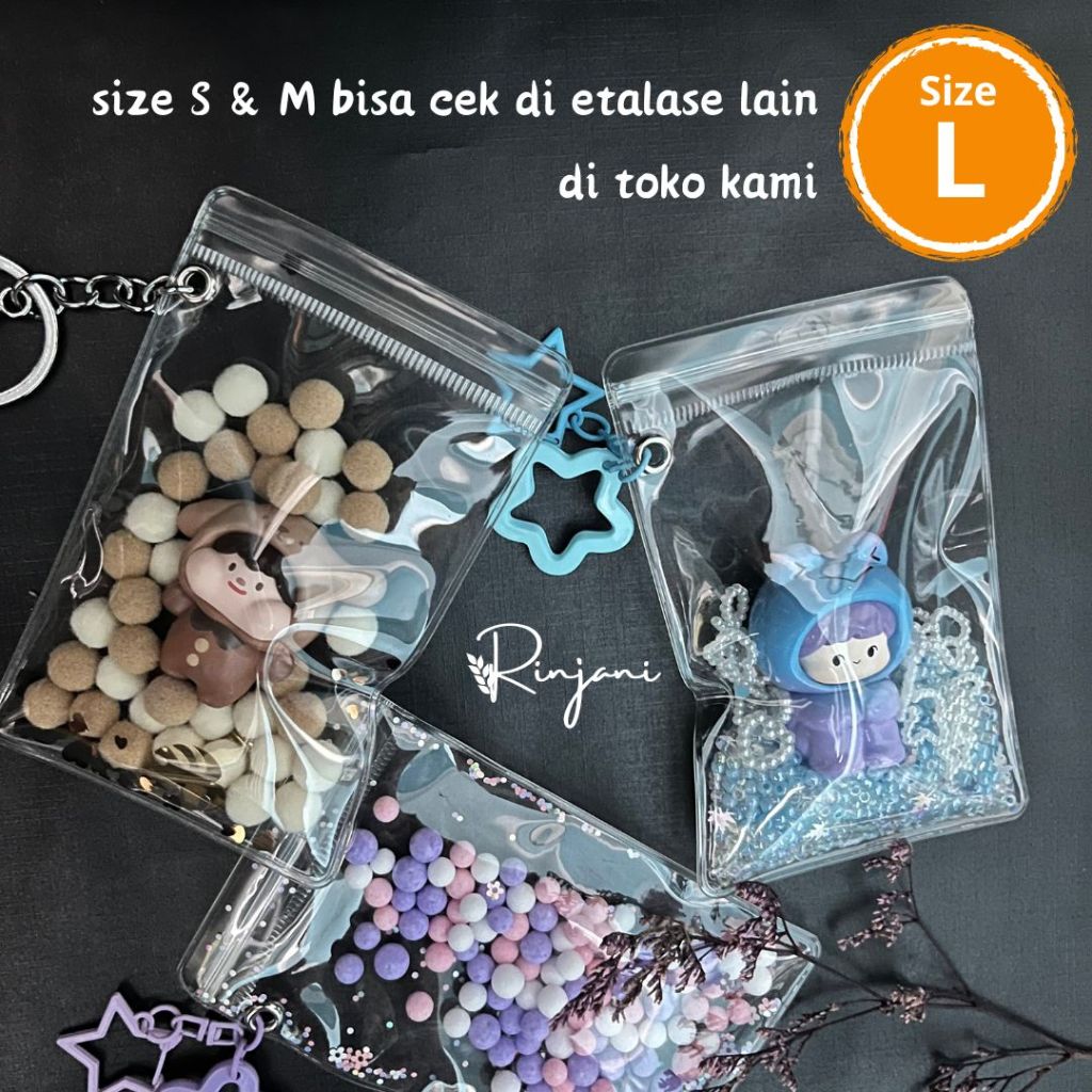 (SIZE L) Pouch mini tranparan pouch bening pouch boneka pouch figure tempat boneka pouch pvc