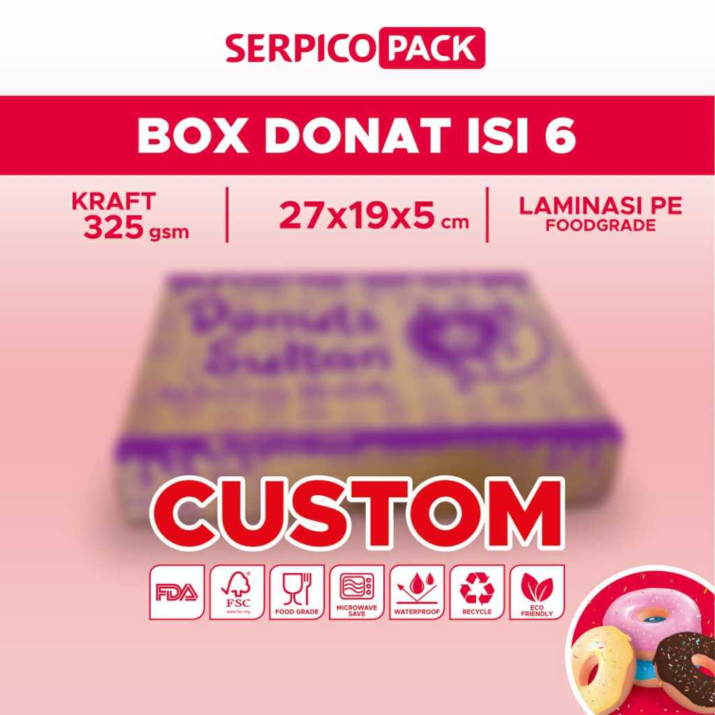 

CUSTOM BOX DM DONAT ISI 6 1 WARNA 1000PCS