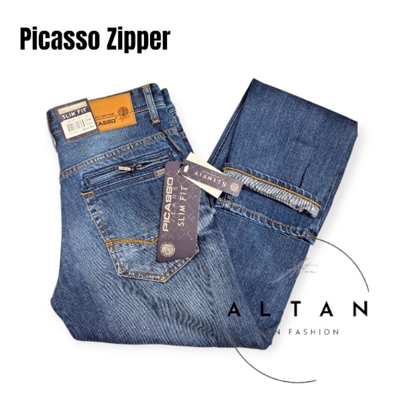 Picasso Jeans Resleting | Picasso Denim Zipper | Celana Picasso Resleting