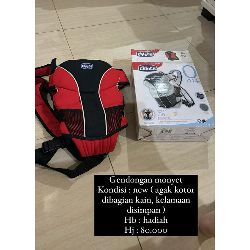 preloved gendongan monyet chicco / gendongan monyet bayi
