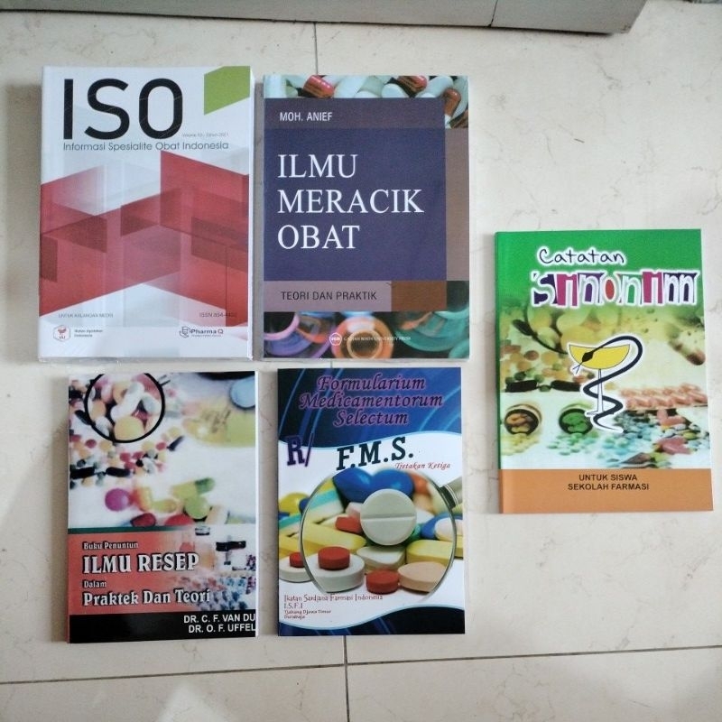 5 buku kefarmasian ISO, IMO, FMS, sinonim, ILRES